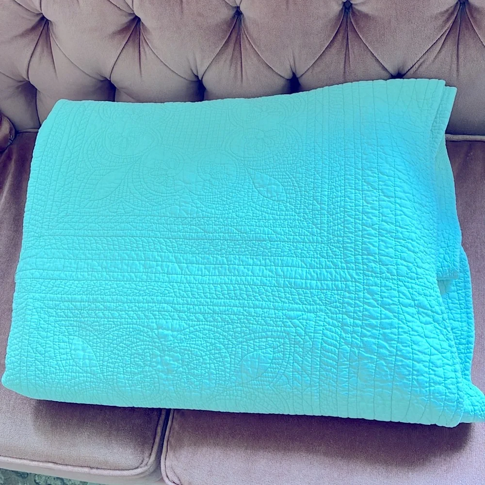 Vintage Pale Blue Quilt